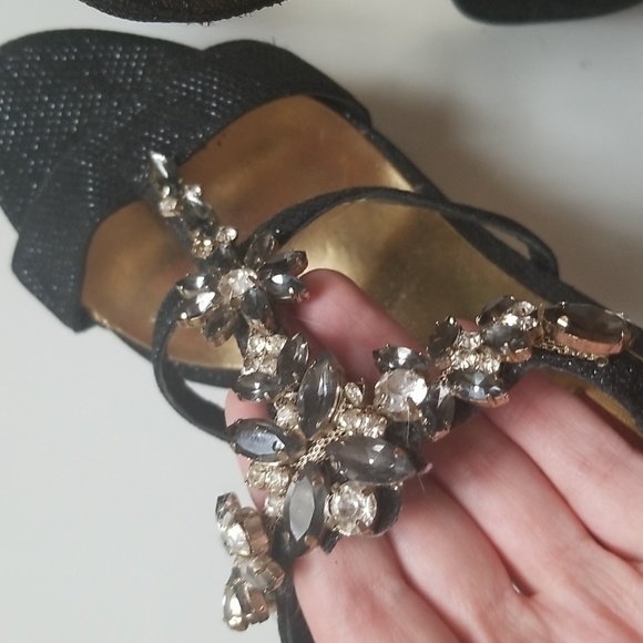 Gold Bottom Betsey Johnson Bejewelled Heels - Picture 2 of 6